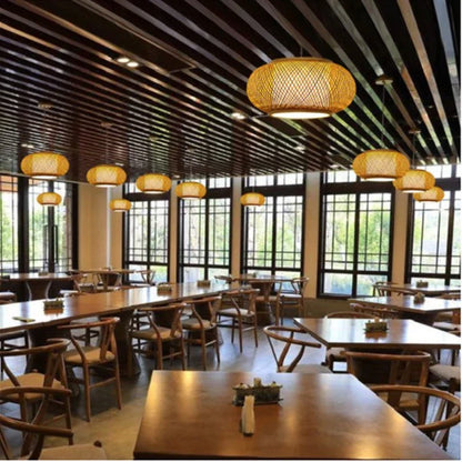 DecorBites™ Japanese Bamboo Pendant Light for Kitchen and Hotel Decor