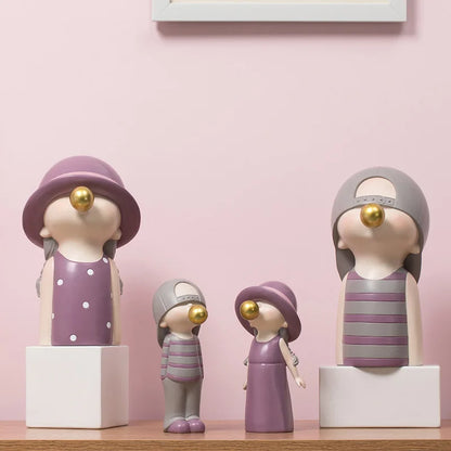 DecorBites™ Bubble Gum Blowing Character Statue for Modern Home Decor