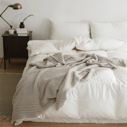 بطانية DecorBites™ المحبوكة الناعمة والدافئة - لحاف من الألياف الدقيقة ناعم ومريح للأريكة والسرير وغرفة التكييف