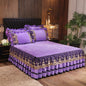 Decobites Crystal Velvet Bedspread Set with Super Soft Quilting & Lace Bedskirt