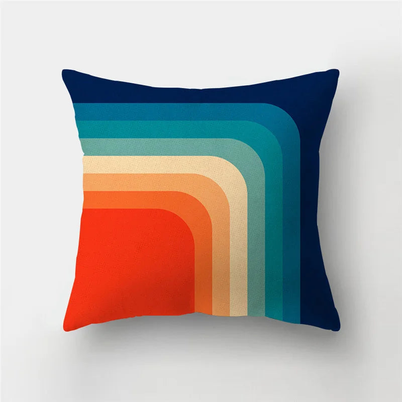 Funda de almohada DecorBites™ con diseño de rayas geométricas | Funda de cojín para sofá