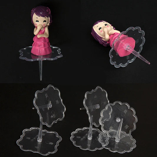 DecorBites™ Cake Stands Decoration Bracket Set - 20pcs Clear Plastic Fondant Holders