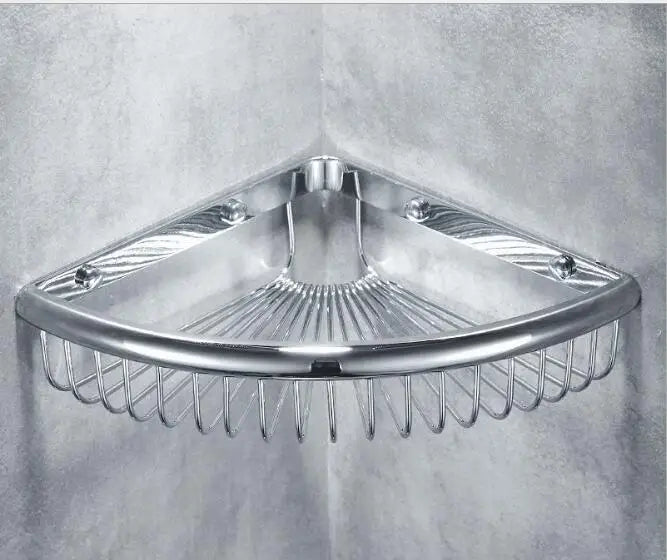 DecorBites™ Gold & Black Corner Shelf: Brass Bathroom Shelves for Stylish Storage