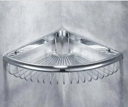 DecorBites™ Gold & Black Corner Shelf: Brass Bathroom Shelves for Stylish Storage