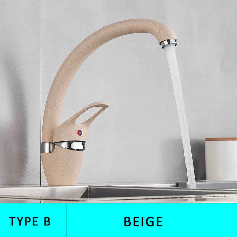 صنبور مطبخ أسود بمقبض واحد من DecorBites™ - خلاط مياه ساخنة وباردة