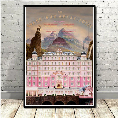 Póster minimalista de pared DecorBites™ del Gran Hotel Budapest para una decoración elegante del hogar