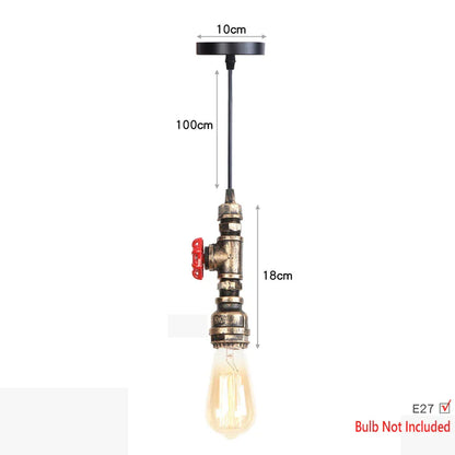 DecorBites™ Iron Pipe Pendant Lights Holder Retro Loft Indoor Ceiling Hanging Lamp