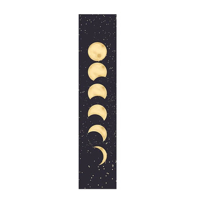 Black Galaxy Night Sky Moon Phase Tapestry by Decobites - Psychedelic Wall Hanging & Throw Blanket