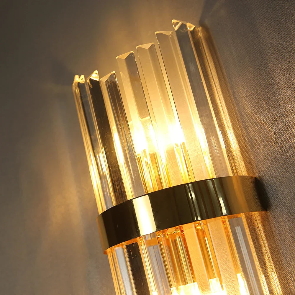 DecorBites™ Crystal Golden Wall Lamp: Luxury American Country Style Light Fixtures