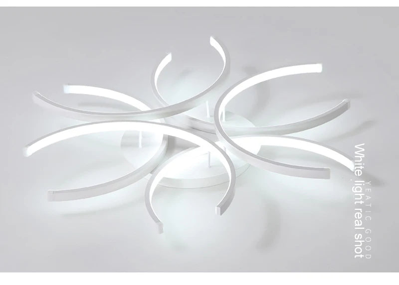 Luces LED de Lámpara de Araña Blanca Lámpara de Techo Moderna para Dormitorio Círculo Ático Sala de Estar Comedor Cocina Luminaria Interior