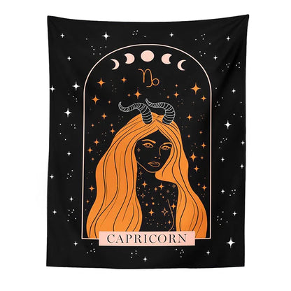 Decobites Celestial Constellation Tapestry Moon Phase Wall Hanging for Unique Home Décor