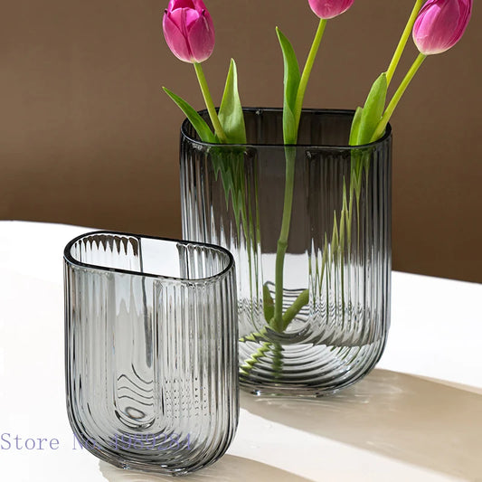 DecorBites™ Glass Vase U Type Flower Arrangement Hydroponic Modern Home Wedding Decoration