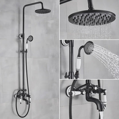 نظام دش مطري DecorBites™ مقاس 8 بوصات مع صنبور حوض استحمام ودش يدوي