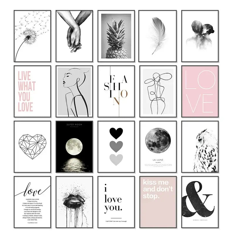 Pink Aesthetic Wall Art Posters - Modern Decor
