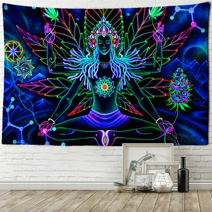 Decobites Seven Chakra Meditator Tapestry Wall Hanging for Boho Decor