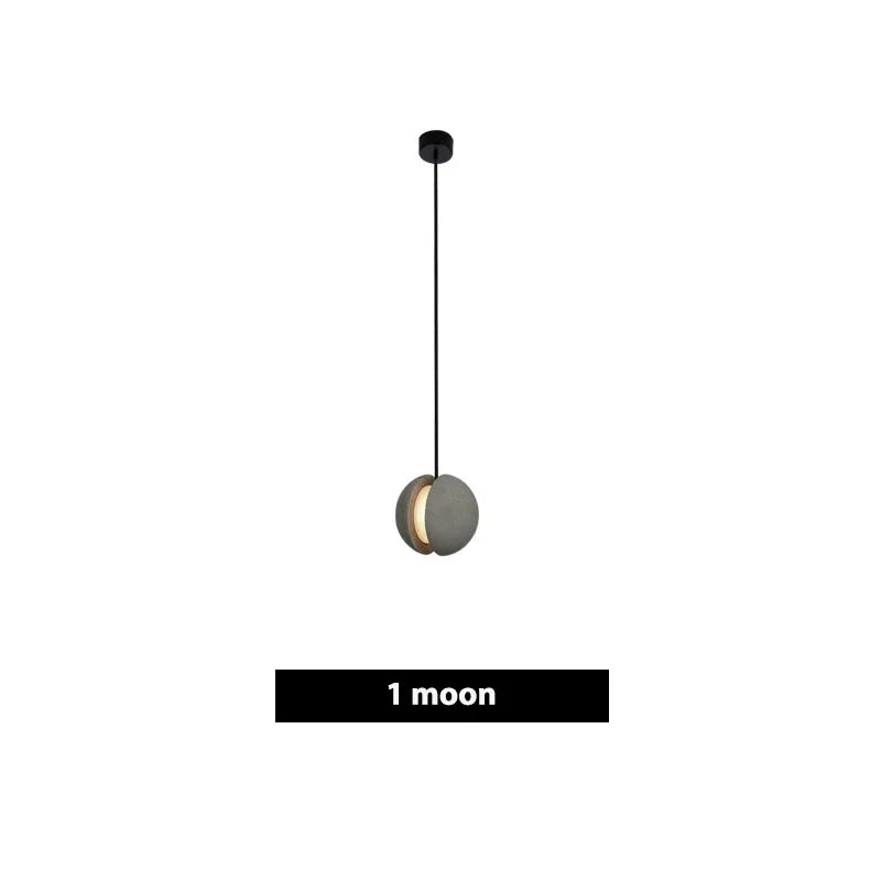 DecorBites™ Cement Pendant Light | Nordic Design Moon Planet Hanging Lamp for Dining Room