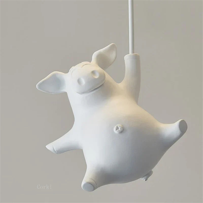 DecorBites™ Flying Pig Resin LED Ceiling Light Kids Bedroom Lamp Deco Fixtures