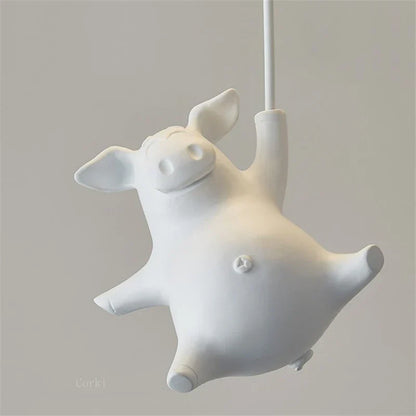 DecorBites™ Flying Pig Resin LED Ceiling Light Kids Bedroom Lamp Deco Fixtures