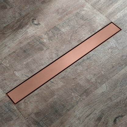 مصفاة أرضية الحمام من ديكوربايتس™، مقاس 60 سم، باللون الذهبي الوردي، مزيلة للعرق، مخفية، تصريف دش