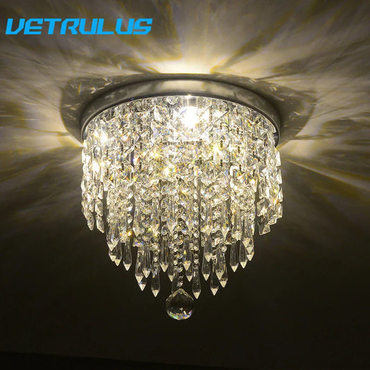 DecorBites™ Diamond Crystal LED Ceiling Chandelier Pendant Light for Elegant Living Spaces