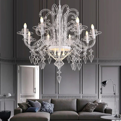 DecorBites™ Baroque Iron Designer LED Chandelier Lighting - Hanging Lamps for Foyer