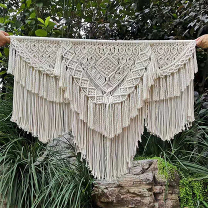 Decobites Macrame Wedding Tapestry: Boho Nordic Wall Hanging DeCor - Hand-made Cotton Art