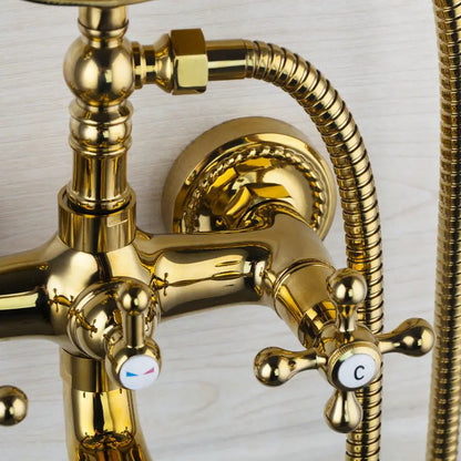 DecorBites™ Golden Double Handles Shower Faucet Mixer for Bathroom Sink and Bathtub