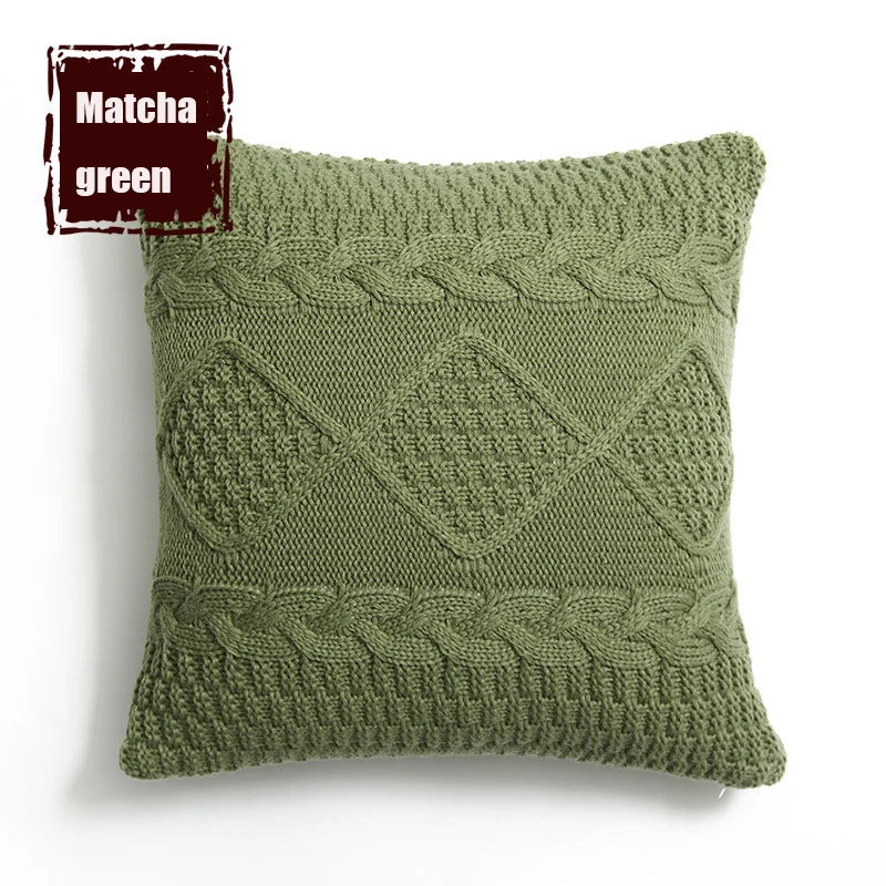 DecorBites™ Knitted Rhombus Pillowcase: Super Soft Throw Pillow Cover for Home Decor