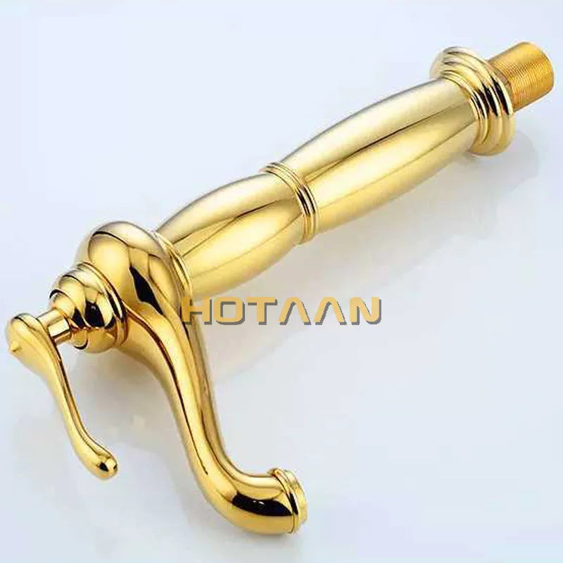 Decorbites™ Grifo Alto de Latón Dorado para Lavabo: Grifo Mezclador de Estilo Europeo Lujoso Y-5062
