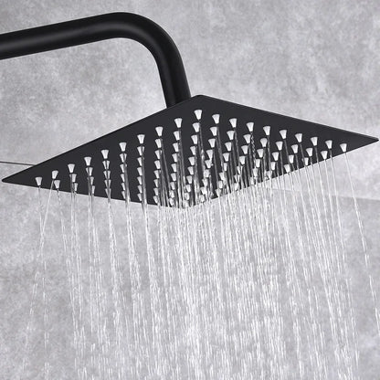 DecorBites™ Black Brass Shower Set with Tub Faucet - Rainfall Bath Mixer for Bathtub