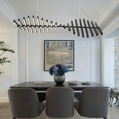 DecorBites™ LED Chandelier: Modern Nordic Loft Hanging Light for Living Room, Restaurant, Bar