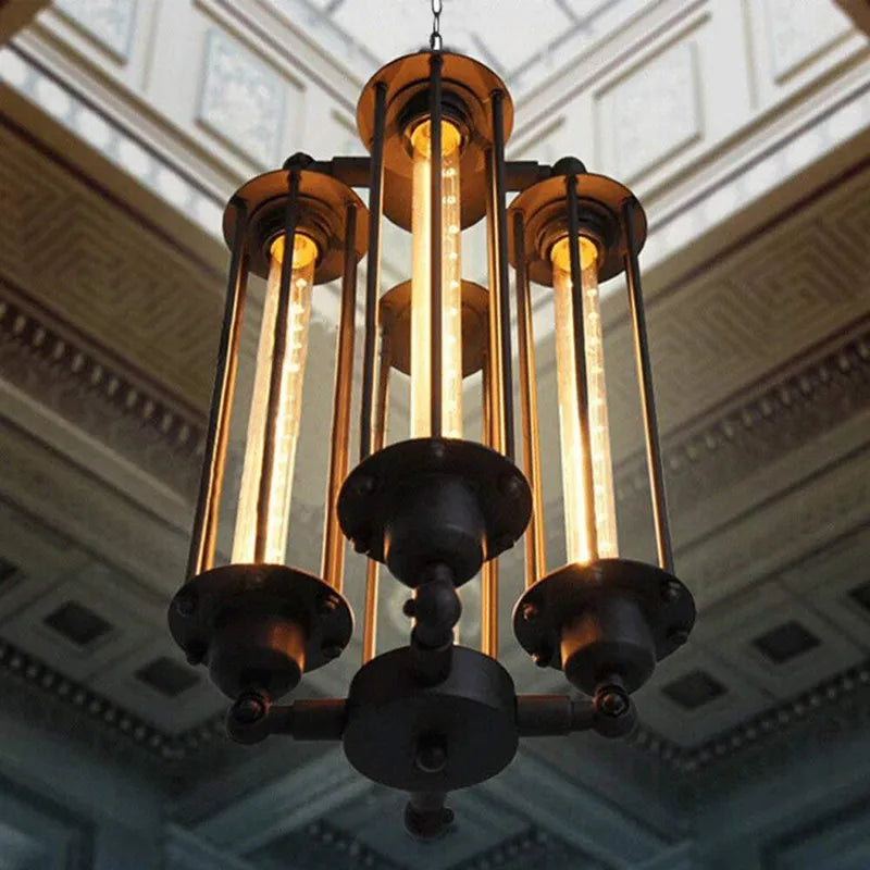 DecorBites™ Industrial 8-Head Hanging Pendant Lamp for Cafe Dining Room and Bar