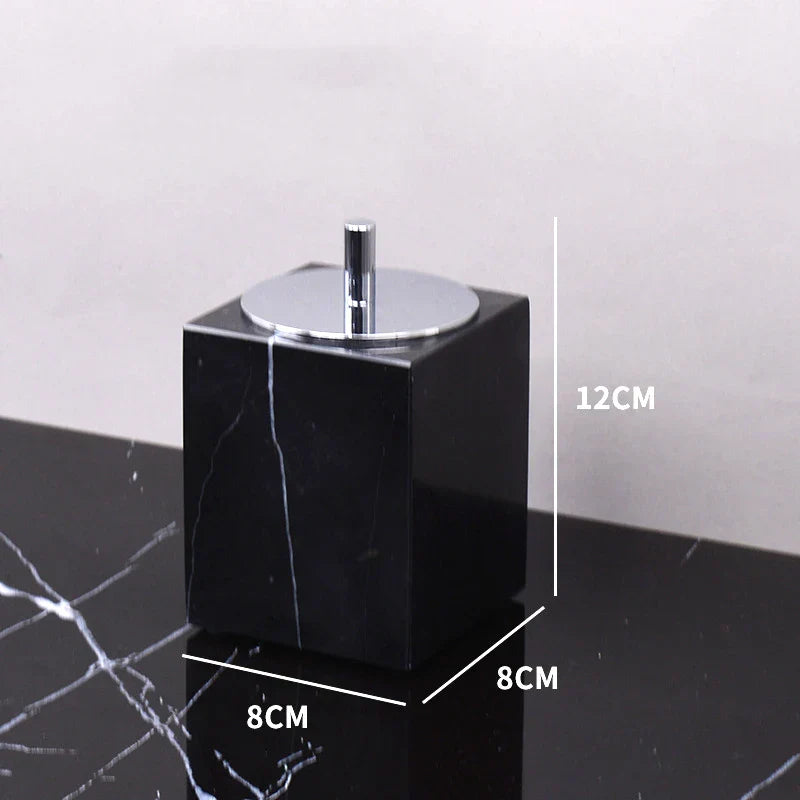 طقم حمام DecorBites™ من رخام ماركينا الأسود cue.opti