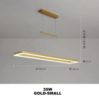 DecorBites™ Gold Aluminum LED Chandelier Acrylic Deco Design for Bedroom Kitchen Island