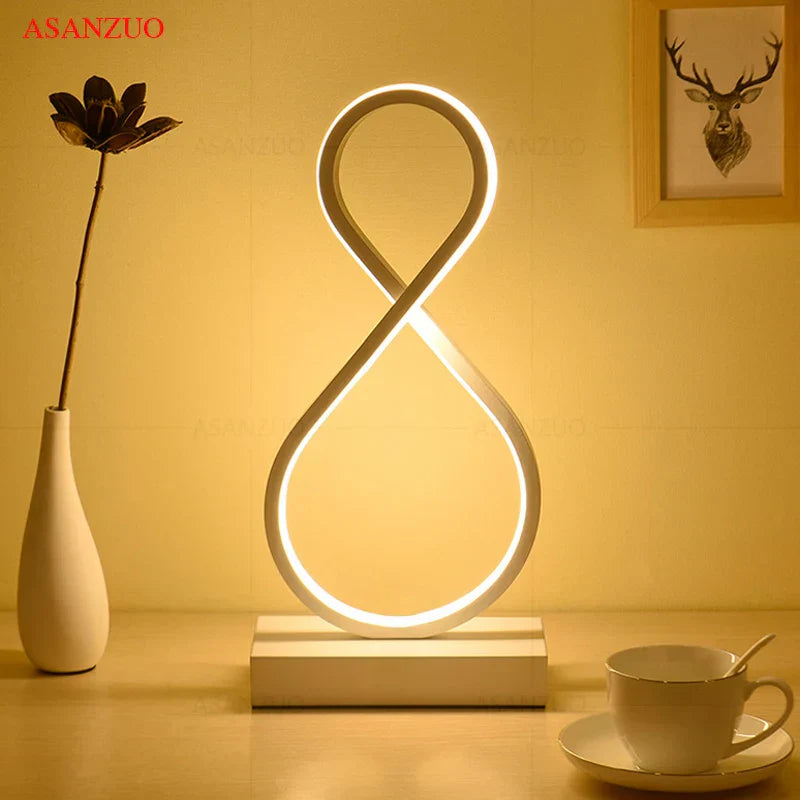 DecorBites™ LED Ring Table Lamp: Modern Nordic Bedroom Lighting Fixture