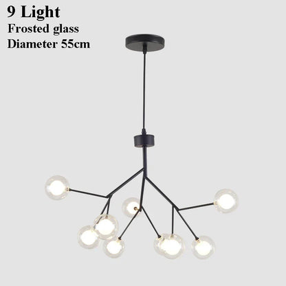 Lámpara de araña DecorBites™ con forma de rama y bola de cristal LED | Iluminación decorativa moderna con diseño de luciérnagas