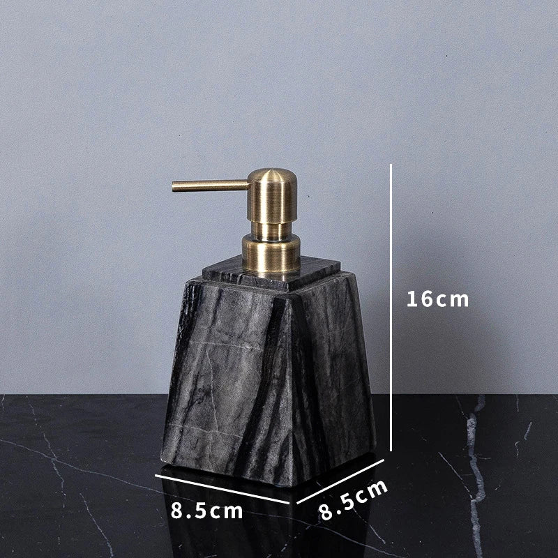 مجموعة حمام DecorBites™ المصنوعة من الرخام بحبيبات الخشب القديمة مع إكسسوارات فاخرة