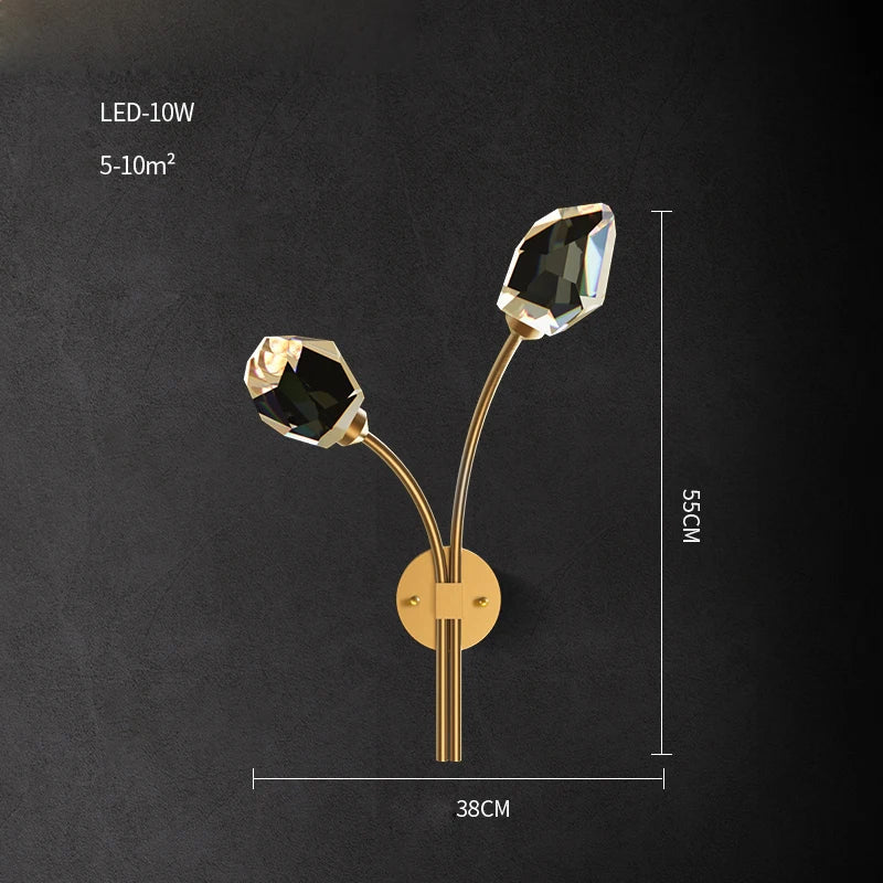 DecorBites™ Crystal Stone Designer LED Wall Sconce for Bedroom and Corridor