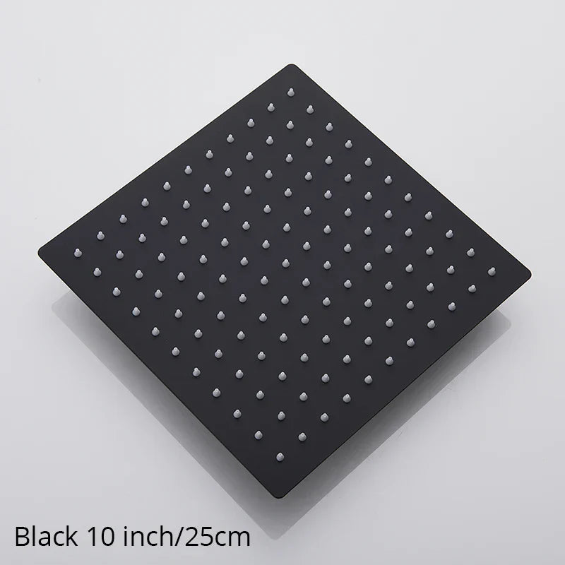 DecorBites™ 12-Inch Stainless Steel Square Rainfall Shower Head - Chrome Luxury Bathroom Fixture