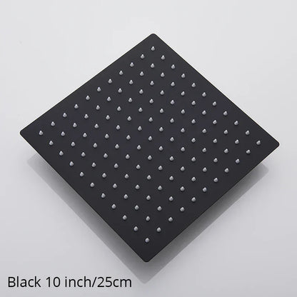 DecorBites™ 12-Inch Stainless Steel Square Rainfall Shower Head - Chrome Luxury Bathroom Fixture