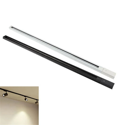 DecorBites™ 100cm Black White Track for Track Lights Aluminum Rail Part