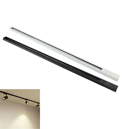DecorBites™ 100cm Black White Track for Track Lights Aluminum Rail Part