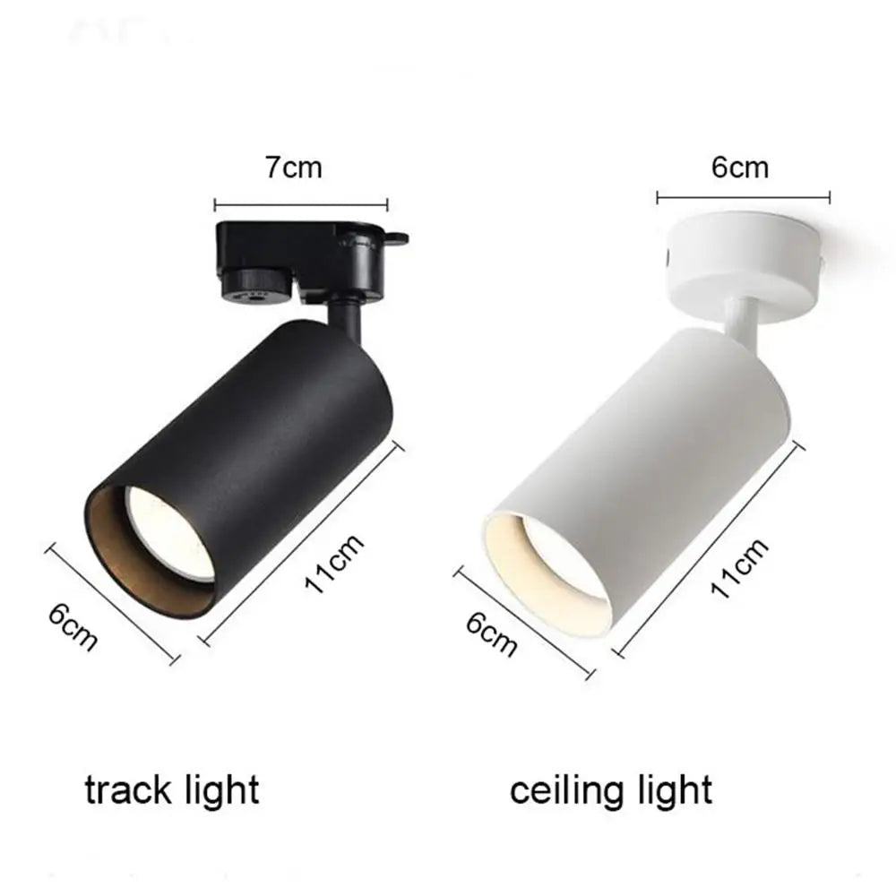 DecorBites™ Black White LED GU10 Track Lamps for Shop Rail, Aluminum Spotlights for Clothing Store
