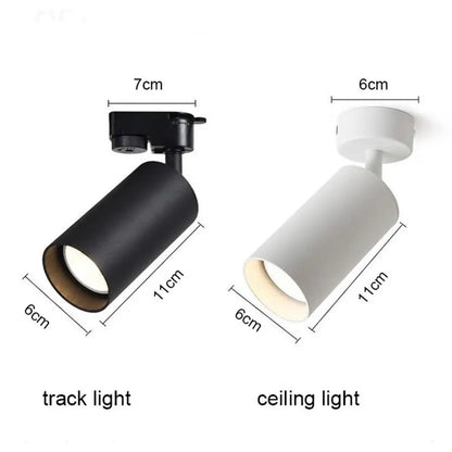 DecorBites™ Black White LED GU10 Track Lamps for Shop Rail, Aluminum Spotlights for Clothing Store