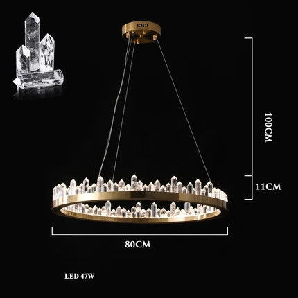 DecorBites™ Golden Crystal LED Chandelier for Modern Dining Room