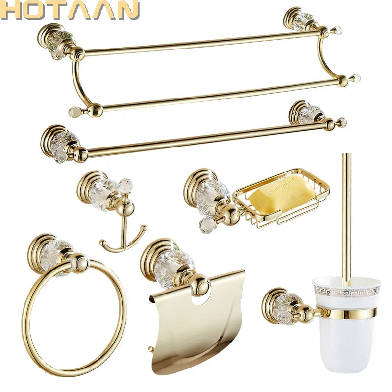Gold Crystal Bath Set