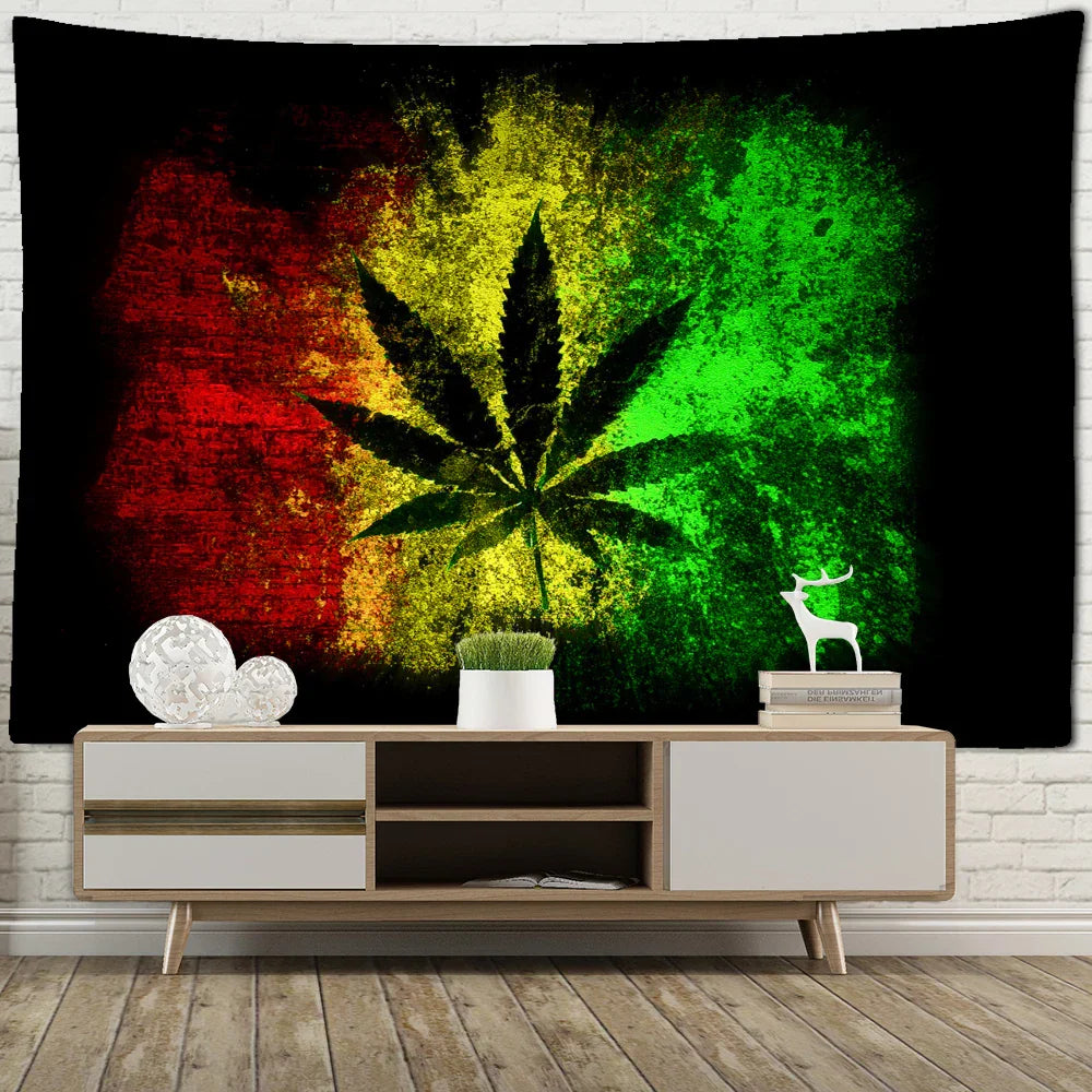 Decobites Maple Leaf Tapestry Wall Hanging: Boho Witchcraft Bedroom Art & Home Decor