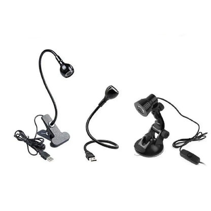 DecorBites™ LED Book Light Black Silver Clip-On Desk Lamp Flexible Reading Lamp