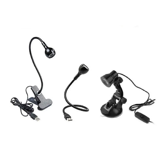 DecorBites™ LED Book Light Black Silver Clip-On Desk Lamp Flexible Reading Lamp