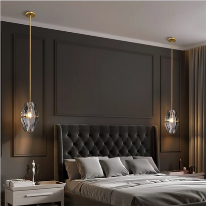 Lámpara colgante de cristal DecorBites™: una lujosa lámpara de araña para dormitorio, restaurante, cocina y hogar.